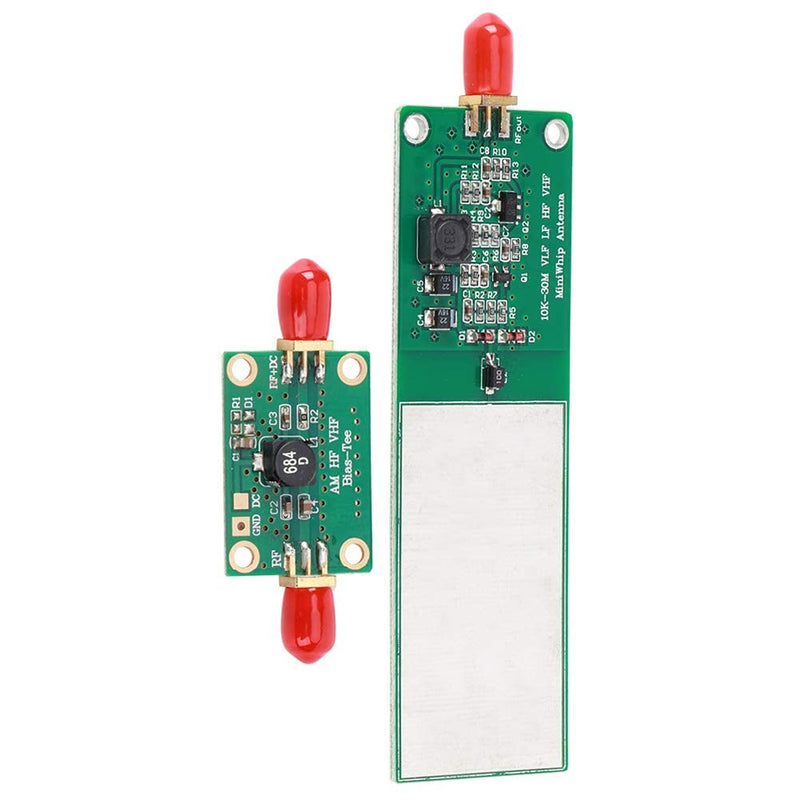 Walfront 10kHz-30MHz Mini Whip Active Antenna, 2-Piece RTL SDR Shortwave Radio Receiver SMA Short Cut SDR Antenna System with Female Interface