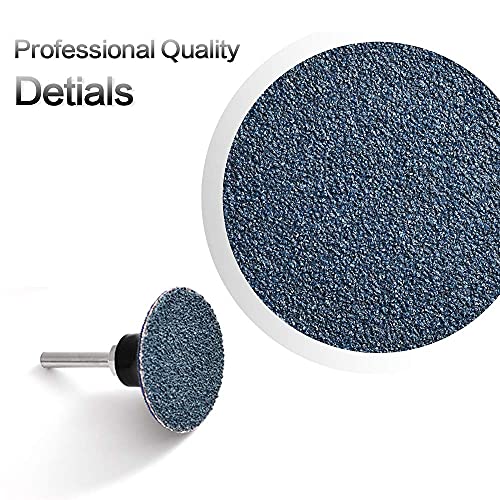 50 Pcs 2 inch P36/60/80 Zirconia Quick Change Grinding Discs, with 2 Pcs 1/4 inch Disc Holder for Surface Prep (Mix Grit)