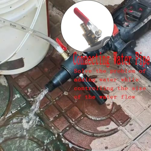 1 1/4"-7 Male Thread to SDS Max Drill Adapter - Water Injection Capable + Solid Brass Hose Quick Connector and Hose for Concrete Core Drilling SDS Max Shank Adapter