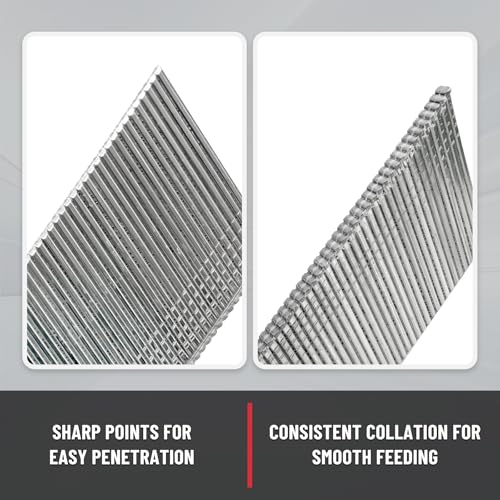 16 Gauge 2-Inch (50mm) 20-Degree Stainless Steel Angled Finish Nails - No Rust for Siding & Trim (2000 PCS) 1 BOX 2" Length