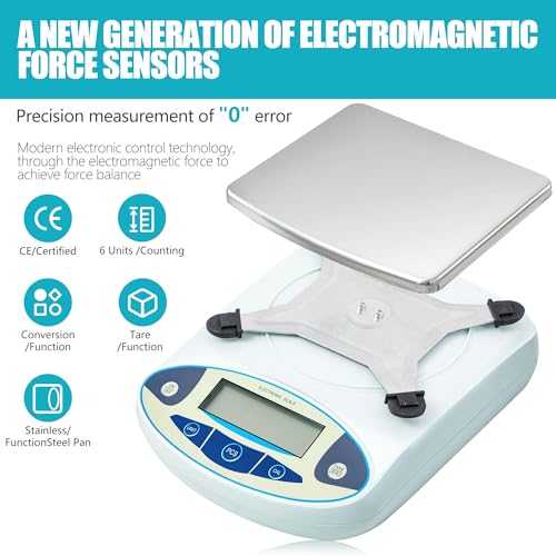 CXRCY 5000g x 0.01g Lab Scale, Analytical Balance, Digital Scale 5000g, WITHOUT Transparent Cover