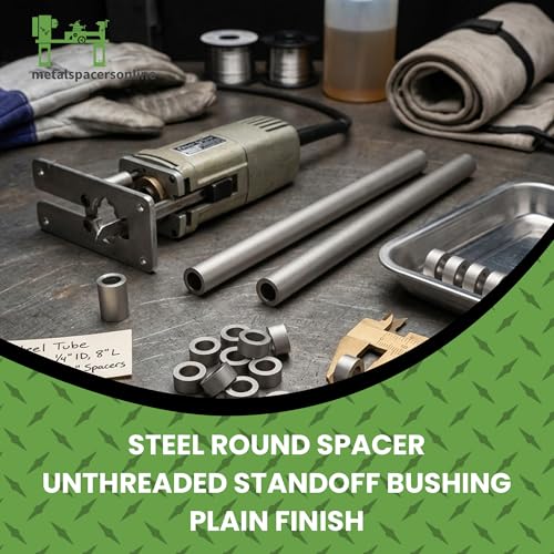 3/4" OD x 5/16" ID x 8" Long Steel Tube/Spacer (2 Pack) Metal Spacers Online Seamless Round Tubes/Spacers – Industrial Metal Tubing for DIY, Cutting, Welding, & Repairs Fits Screws/Bolts 5/16” or M8 2