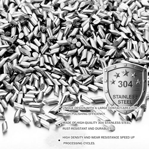 2 LB 1/8" Stainless Steel Diagonal Tumbling Media Shot 304 Stainless Steel for Jewelry Tumbler Polishing Corrosion-Resistant Reusable Ideal for Wet Tumbling Includes Storage Box
