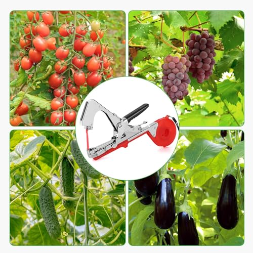 Plant Tying Machine, Lightweight Plant Vine Tying Tape Machine Tool, Plant Tape Gun for Tomatoes, Grapes and Vegetable Garden, Come with 10000pcs Staples 10 Rolls Tape (Green) Green