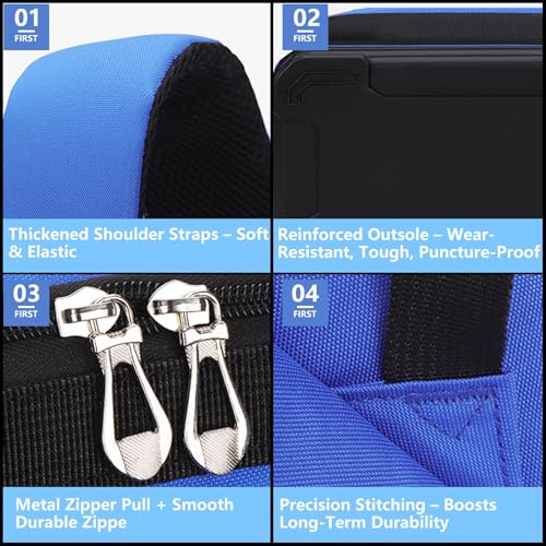 Cleaning Tool Backpack & Belt Set - Large Capacity Multi-Pocket, Durable Reinforced Material, Hands-Free for Housekeepers Cleaners Gardeners | Ideal for Housekeeping Car Cleaning Household Maintenance Blue