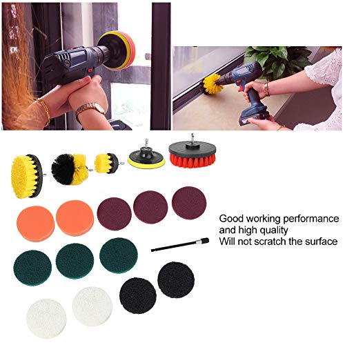 Latest 18Pcs Electric Drill Brush Set Multifunction Power Cleaner Scrubber Attachments Home Cleaning Supplies Suitble for Cleaning Bathtub, Grout