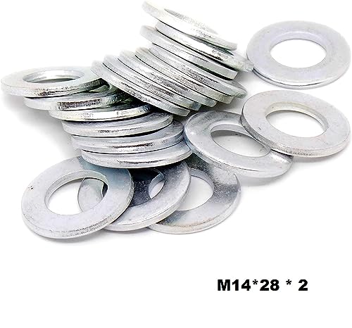 20pcs M14*28 * 2mm Penny Washers, Stainless Steel Washers, Flat Repair Washer, Large Metal Washers, Plain Round Chrome Washers for Screws & Bolts