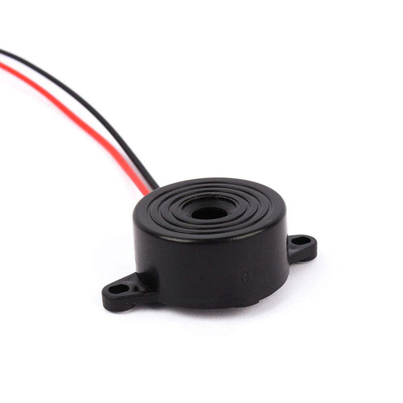 Wenxiaw Alarm System Buzzer Piezo Electric Buzzer 12V Active Piezoelectric Buzzer DC 3-24V Buzzer Alarm Piezo Sounder Continuous Sound Intermitent Beep, Pack of 6, Black