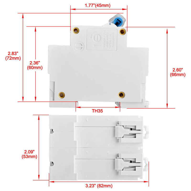 Heschen DC Miniature Circuit Breaker HSB6C-DC 2 Pin DC500V 125A Photovoltaic Circuit Breaker for Solar PV System Solar Cell Grid System 35mm DIN Rail Mounting