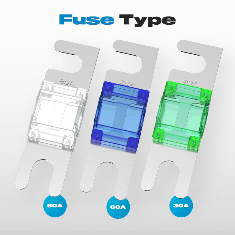 Fused Distribution Block 4Way MIDI (Mini-ANL) Distribution Block Car Audio 12V 0/4 Gauge Fuse Distribution Block with Ground for Auto Boat UTV Stereo Amp