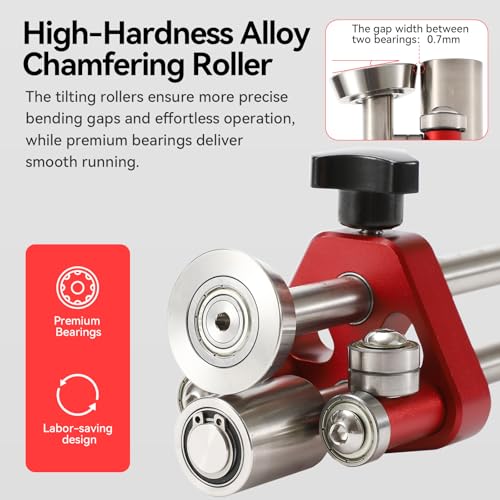 Sheet Metal Roller 1 Station Metal Bender， Metal Roofing Tools，Sheet Metal Fabrication，0-100° Bending Range，Quick setup, lightweight and highly portable (5in) Red