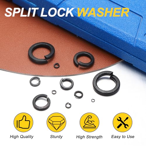 10 Pcs 1-1/4" Split Lock Washer Carbon Steel Black 1-1/4" 10