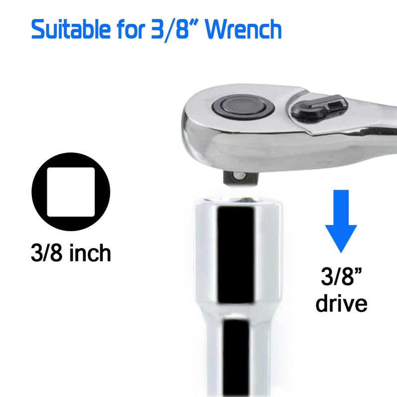 A ABIGAIL 5/8" Swivel Magnetic Spark Plug Socket 3/8 Inch Drive x 10" Total Length 6-Point 360 Degree Swivel Thin Wall Spark Plug Socket Removal Tool Cr-V Steel 10inch