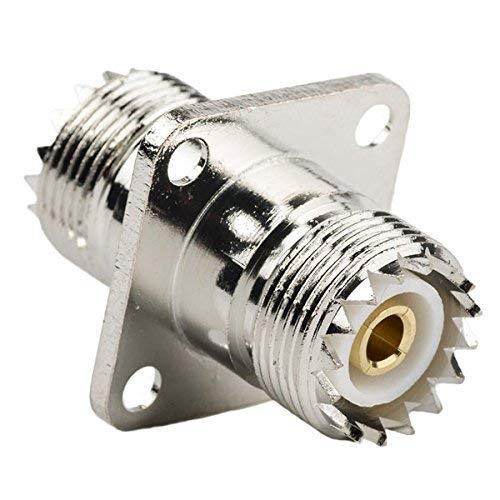 DHT Electronics 2PCS RF coaxial coax adapter UHF female to female SO-239 SO239 with panel