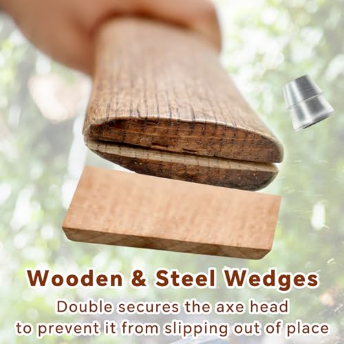2-Pack Axe Handle Replacement, 17in+23.6in Hatchet Handle Replacement, Wood Replacement Handle for Axe Pick Axe
