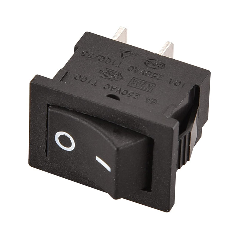 Heschen Pack of 5 Black Rectangular Rocker Switch ON-OFF SPST 2 Position 2 Terminal 6A 250VAC/125VAC UL VDE