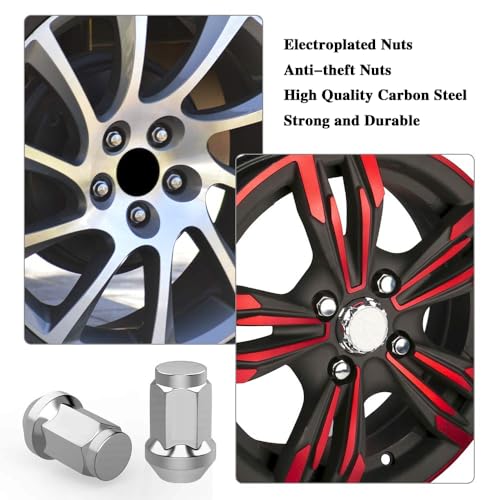 1.38" Tall 7/16" x 20 Closed End Bulge 3/4" Hex Acorn Lug Nuts, (Chrome, 24 Pack) 7/16-20 Silver