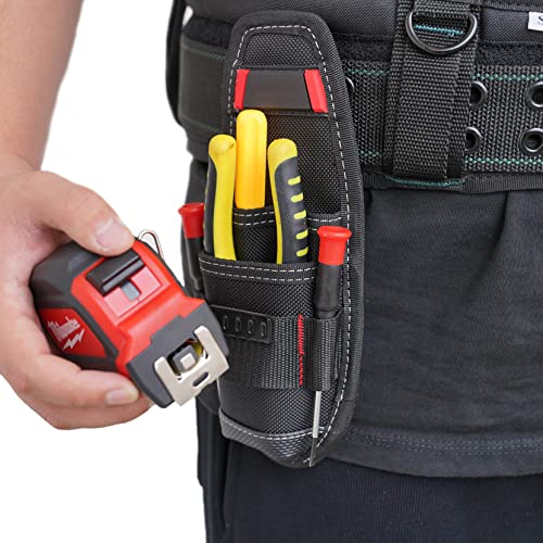 MELOTOUGH Small Tool Holder, Min Work Organizer Tool Pouch and Knife Holster with Snap Clip + Small Tool Pouch for Tool Belt,Electrician Tool Pouch,Tool Pouch Tool Holster with 13 Pockets