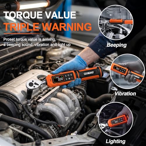 1/4 Drive Digital Torque Wrench,Preset Value(0.33-22.1 Ft.lbs./0.45-30Nm) Orange 1/4-inch (0.33-22.1 Ft.lbs./0.45-30Nm)