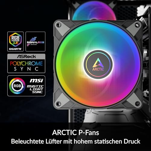 ARCTIC Freezer 36 A-RGB (Black) - Single-Tower CPU Cooler for Intel & AMD | Push-Pull, two pressure-optimised 120 mm P-fans, 200-2000 rpm, hydrodynamic plain bearing, incl. MX-6 thermal compound black