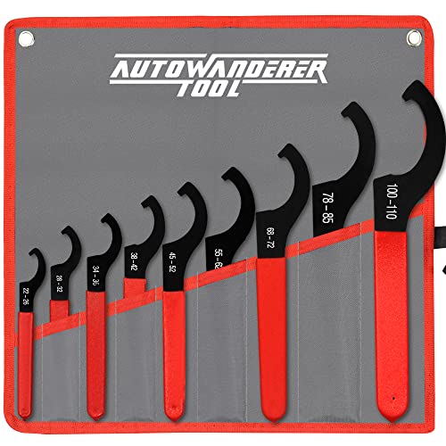 9Pcs Coilover Spanner Wrench Set,Carbon Steel,Red Handle
