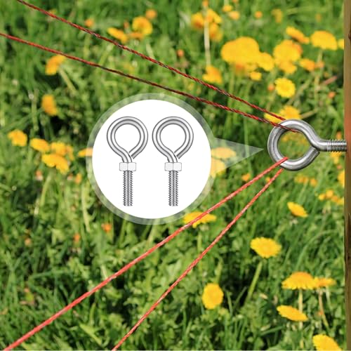 40 Pack 1/4-20x2in Galvanized Steel Eye Bolts with Nut, Silver 40