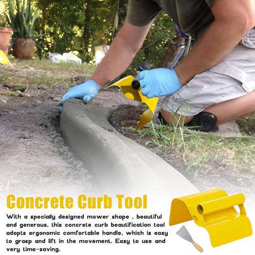 Concrete Curb Trowel, Curb Tool for Concrete Edging, Concrete Curb Machine, Landscape Curb Trowel with Putty Knife