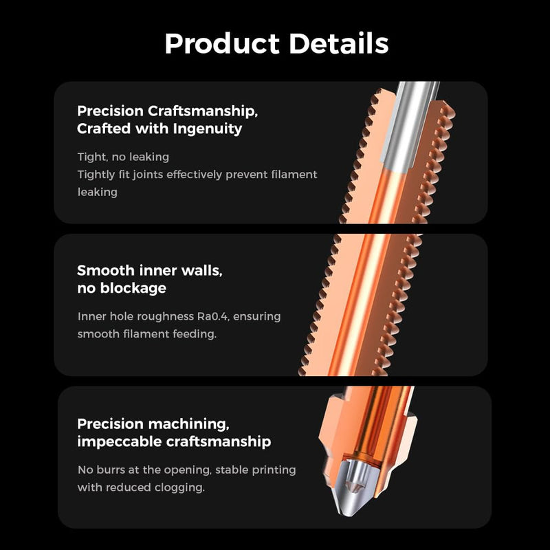 Creality Official K1C/ K1 SE Nozzle, 0.4mm 2PCS Quick-Swap 3D Printer Nozzle Kit, Copper Alloy and Hardened Steel Nozzle Suitable for Creality K1C, K1 SE, K2 SE, Ender 3 V3, Ender 3 V3 Plus 2P-0.4