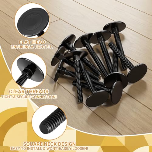 Moxweyeni 60 Pcs Elevator Bolts 1/4-20 x 2 Inch High Strength Flat Head Bolts with Square Neck Washers Galvanized Steel Elevator Fasteners for Decks, Pavilion, Clamp Holders, Motor Homes