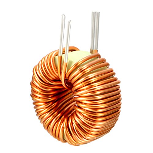 sourcing map Horizontal Toroid Magnetic Inductance Monolayer Wire 50uH 20A Coil Pack of 5 5Pcs 50uH 20A