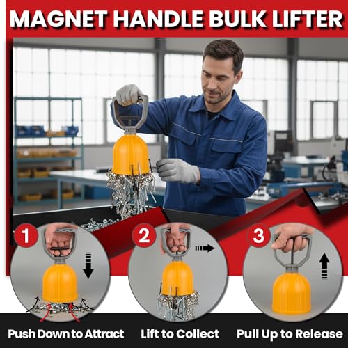 ULIBERMAGNET Magnetic Bulk Parts, Quick Release Magnetic Transfer Pickup Tool Manual Lifter, Material Handling Magnet,Pickup Magnetic Sweeper for Small Metal Object,Nails,Nut,Screw, Tacks,Metal Scraps Magnetic Bulk Parts Pickup Tool