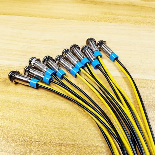 Formed 10 x 6mm 230V AC LED Metal Indicator Light Waterproof Signal Lamp (Green, Orange, Red, Blue, White, 10 Pieces) Color Mix: 220V