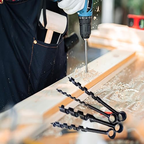 4 Pcs Hand Auger Wood Drill,Bushcraft Hand Auger Wrench Scotch Eye Wood Auger Survival Settlers Wrench Tool Bushcraft Gear for Camping,Outdoor,Hiking,Woodworking 4PCS