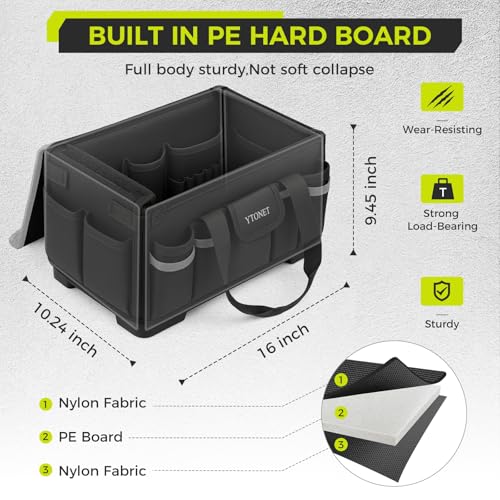 Ytonet Heavy Duty Tool Bag 16-Inch, 46 Pockets Electrician Tool Bag for men with Hard Bottom & Waterproof Pocket Wearable Cleaning Caddy Bag