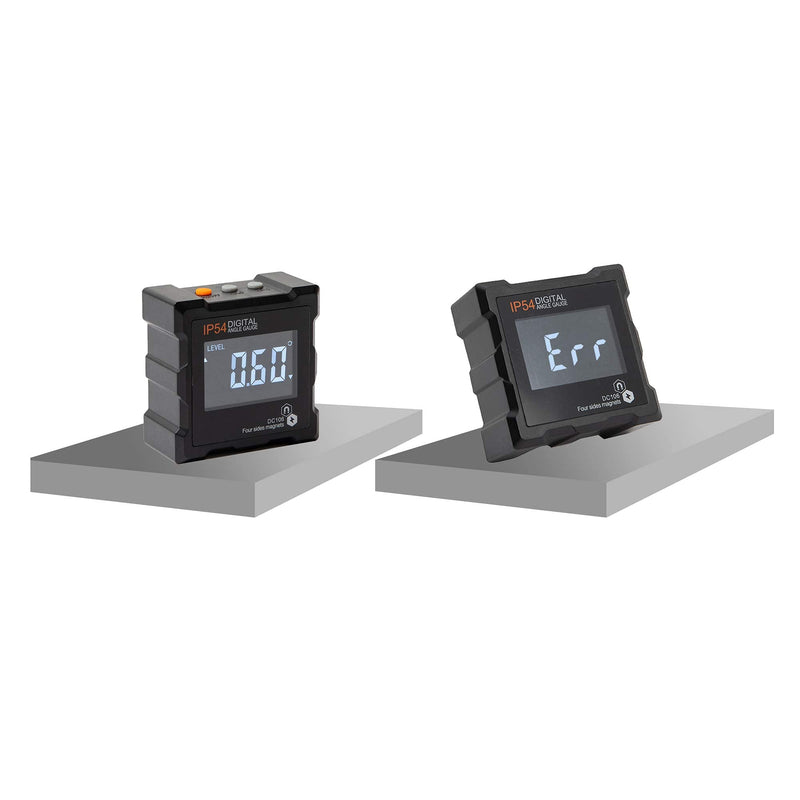Beslands Digital Protractor Magnetic Bevel Box Inclinometer LCD Waterproof Angle Gauge Integrated 4 Magnets Inclinometer 4 Side Magnets