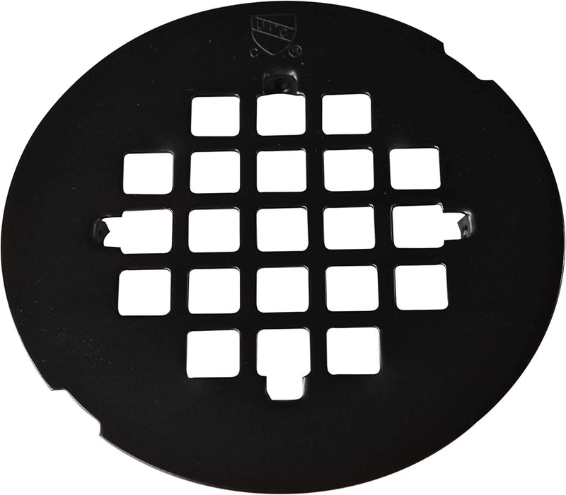 Westbrass A206P-12 2" No-Caulk PVC Compression Shower Drain with 4-1/4" Round Grid Cover, Oil Rubbed Bronze