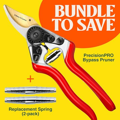 Haus & Garten PrecisionPRO Titanium Bypass Pruning Shears and Replacement Springs Bundle