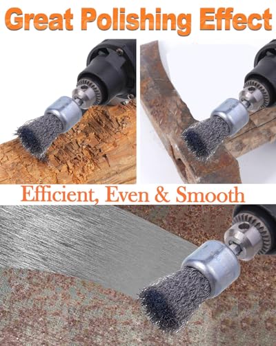 Rocaris 30 Pack Carbon Steel Wire Wheel Brush with 1/4-Inch Hex Shank
