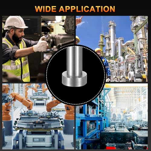 HARFINGTON 4pcs Straight Ejector Pin 7/16" Dia 255mm (10") Long GCR15 Round Tip Punches Steel Ejector Pin Punch for Die Manufacturing Mechanical Maintenance 7/16" Dia x 10" Long