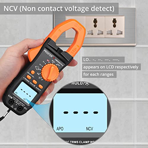 Proster Digital Clamp Meter TRMS 6000counts & Non Contact Voltage Tester