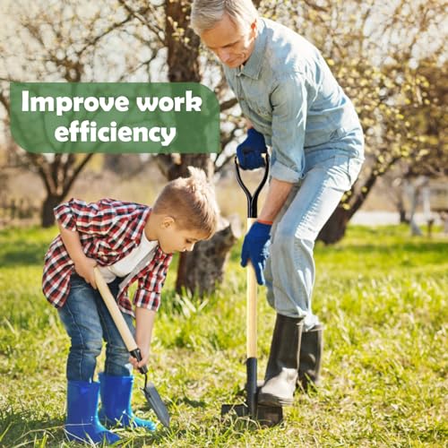 2 Pcs Pitchfork Spading Handle Replacement 30 Inch Wooden Shovel Handle Replacement D Shaped Pitch Fork Handles Tool Accessories for Shovel Scoop Hoe Rake Garden Digging 2