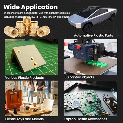 Bundle -Threaded Inserts M3+M2+M2.5+M4+M5+M6 Assortment Box(425Pcs) + Heat-Set Threaded Inserts M3x4x5mm(500pcs)- Inserts in Plastic Parts and 3D Printer Parts