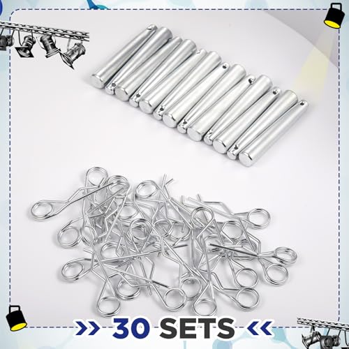 Tandefio 30 Sets Cotter Pins Assortment Kit with R Clip Heavy Duty Hitch Pins Truss Accessories for Hitch Lock Systems