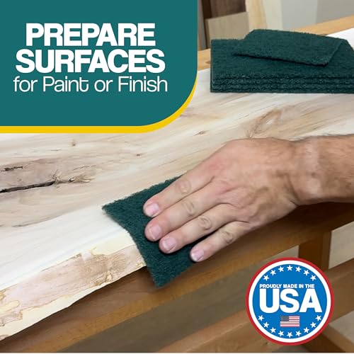 Green Non-Woven Surface Prep Set - 6" x 9" Coarse Scuff Pads (10 Pack) and 5" Orbital Sander Discs (10 Pack) - 240 Grit