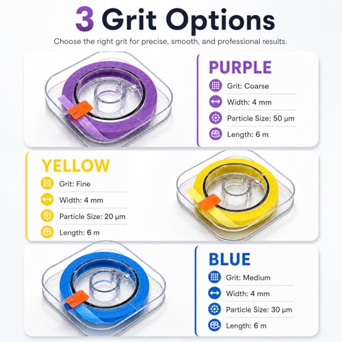 QLK Tooth Sandpaper, 3 Volumes, Tooth Polishing Strips for Cleaning Between Teeth, Safe, Durable and Easy to Use, 3 Specifications