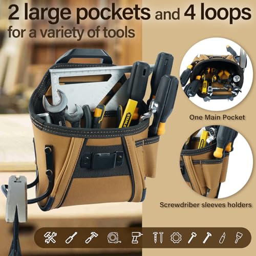 MELOTOUGH Electrician Tool Belt Pouches, Tool Belt Hook