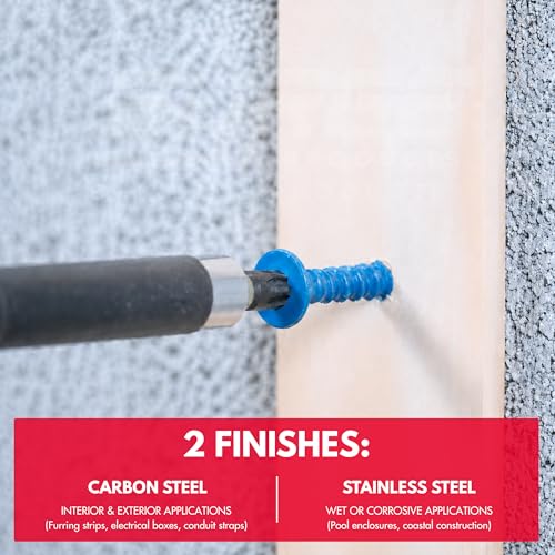 1/4" x 2-3/4" Flat Head Blue Concrete Screws with Drill Bit (Box of 100) 1/4" x 2-3/4"