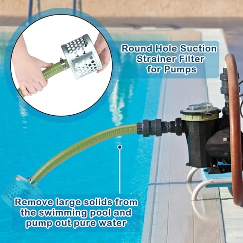 Tujoe 3 Inch Round Hole Suction Strainer Filter Hose for Water Pump