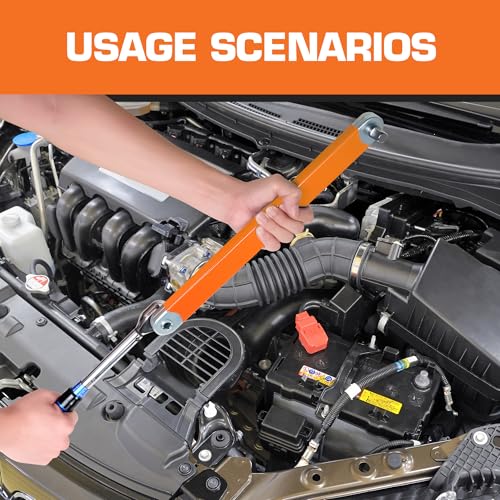 KOOPOOL 3/8" Offset Extension Wrench, Wrench Extender for Tight Place Orange