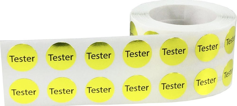Round Tester Dot Adhesive Stickers, 1/2 Inch Round Labels, 1000 Stickers per Roll, Gold 1/2" Circle
